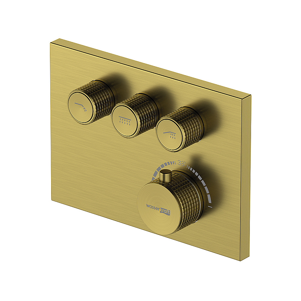 Душевая система WasserKraft A5548.353.259.285.194.286 с термостатом, золото матовое купить в интернет-магазине сантехники Sanbest