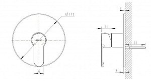 Смеситель для душа Bravat NEW MOON PB839103CP-RUS купить в интернет-магазине сантехники Sanbest