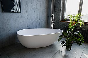 Ванна из искусственного камня Marmo Bagno Венеция 170х84 MB-VN170-85 белая купить в интернет-магазине Sanbest