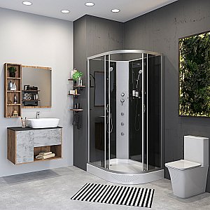 Душевая кабина Niagara Classic NG-3512-14BKG 120х80 с гидромассажем купить в интернет-магазине Sanbest