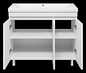 Тумба с раковиной Misty Енисей -100 Э-Ени01100-0112Я белая для ванной в интернет-магазине Sanbest