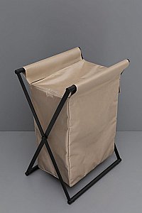 Корзина для белья Allen Brau Priority 6.32001-31+6.32002-88 черная матовая/мешок бежевый купить в интернет-магазине сантехники Sanbest