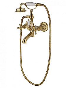 Смеситель для ванны с душем WONZON & WOGHAND RETRO, Брашированное золото (WW-88639020- BG) купить в интернет-магазине сантехники Sanbest