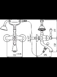 Смеситель для ванны Cezares MARGOT-PBV-03/24-Bi золото купить в интернет-магазине сантехники Sanbest