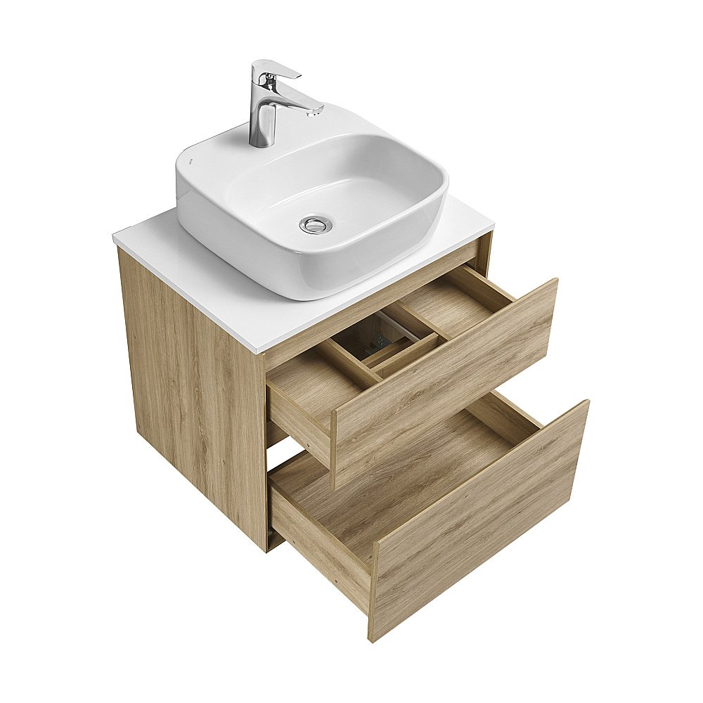 Тумба со столешницей Акватон Либерти 60 дуб эльвезия для ванной в интернет-магазине Sanbest