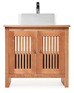 Тумба с раковиной Orange Capri OCT-75TU тик для ванной в интернет-магазине Sanbest