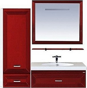 Зеркало Misty Европа 90x80 красное в ванную от интернет-магазине сантехники Sanbest