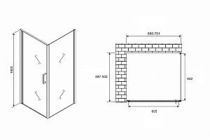 Душевой уголок Abber Sonnenstrand AG04070-S90 70x90 купить в интернет-магазине Sanbest