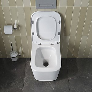 Унитаз подвесной BelBagno DUE-TOR BB5171CH-TOR/SC белый, с крышкой микролифт, безободковый, слив-торнадо купить в интернет-магазине Sanbest