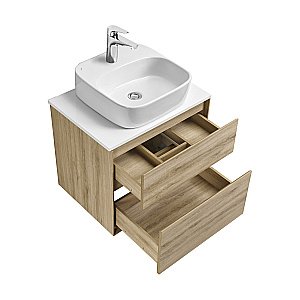 Тумба со столешницей Акватон Либерти 60 дуб эльвезия для ванной в интернет-магазине Sanbest