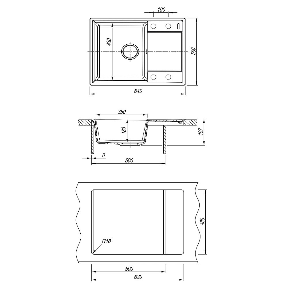 Кухонная мойка Lemark Imandra 640 9910020 бежевая купить в интернет-магазине сантехники Sanbest