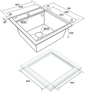 Кухонная мойка Paulmark STEPIA 45 + ролл-мат STEP PM114651-WH+R375-BS белый купить в интернет-магазине сантехники Sanbest