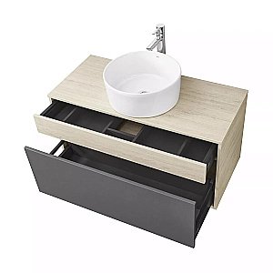 Тумба с раковиной Акватон Лофт Урбан 100 графит\орегон для ванной в интернет-магазине Sanbest