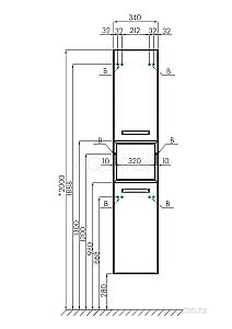Шкаф Акватон Лофт Фабрик светлое дерево для ванной в интернет-магазине сантехники Sanbest
