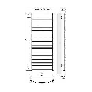 Полотенцесушитель электрический Terminus Енисей П16 500x1281 левый/правый купить в интернет-магазине сантехники Sanbest