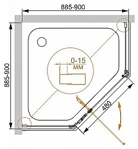 Душевой уголок Cezares Eco 90х90 ECO-O-P-1-90-C-NERO стекло прозрачное/профиль черный матовый купить в интернет-магазине Sanbest