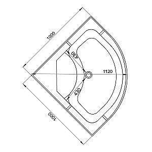 Душевая кабина DTO L 910 N  100х100 с гидромассажем купить в интернет-магазине Sanbest