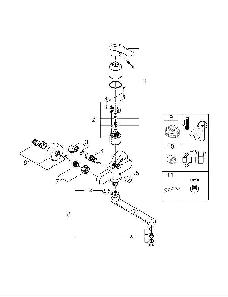 Смеситель для ванны Grohe Eurosmart 23992003 хром купить в интернет-магазине сантехники Sanbest