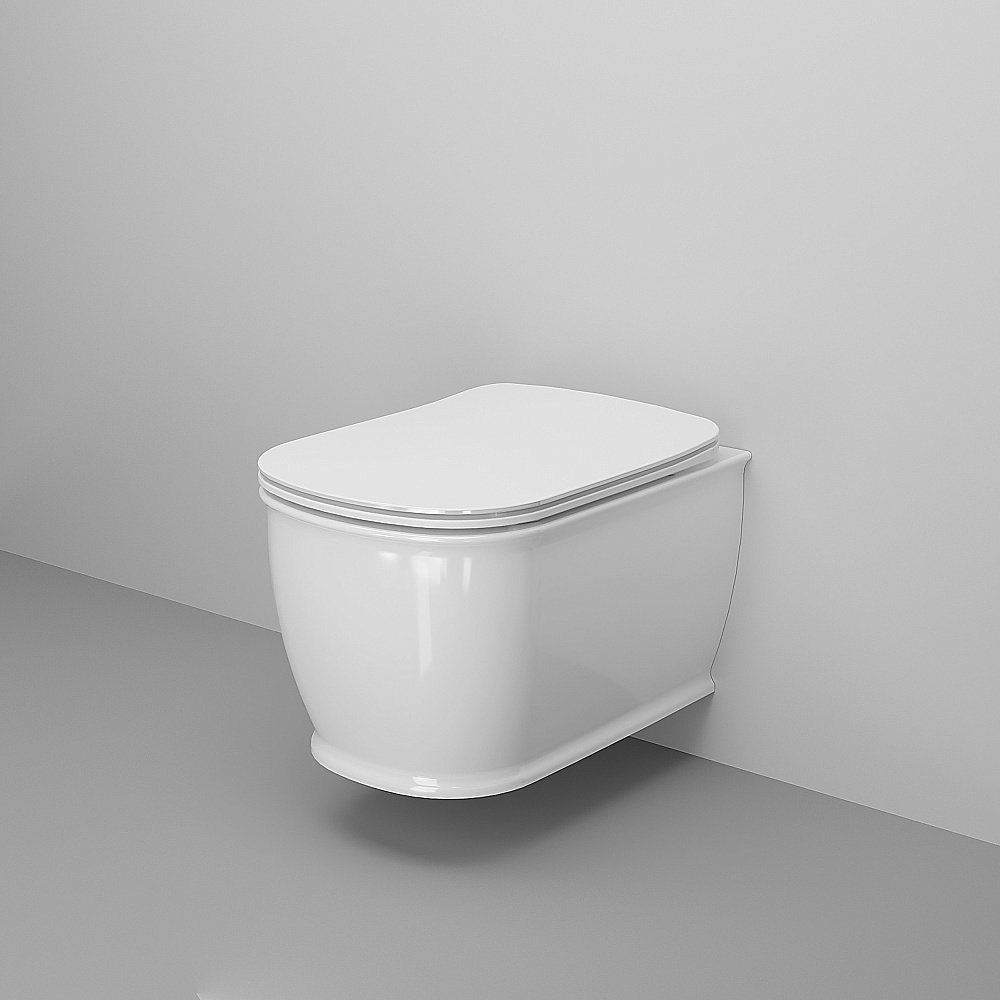 Унитаз подвесной Ambassador Royal 263K19002RS безободковый, с крышкой микролифт, белый купить в интернет-магазине Sanbest