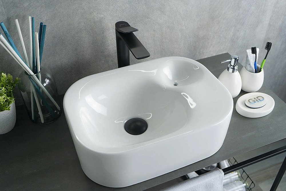 Раковина накладная Gid Creativo 47 N9266 51173 белая купить в интернет-магазине Sanbest