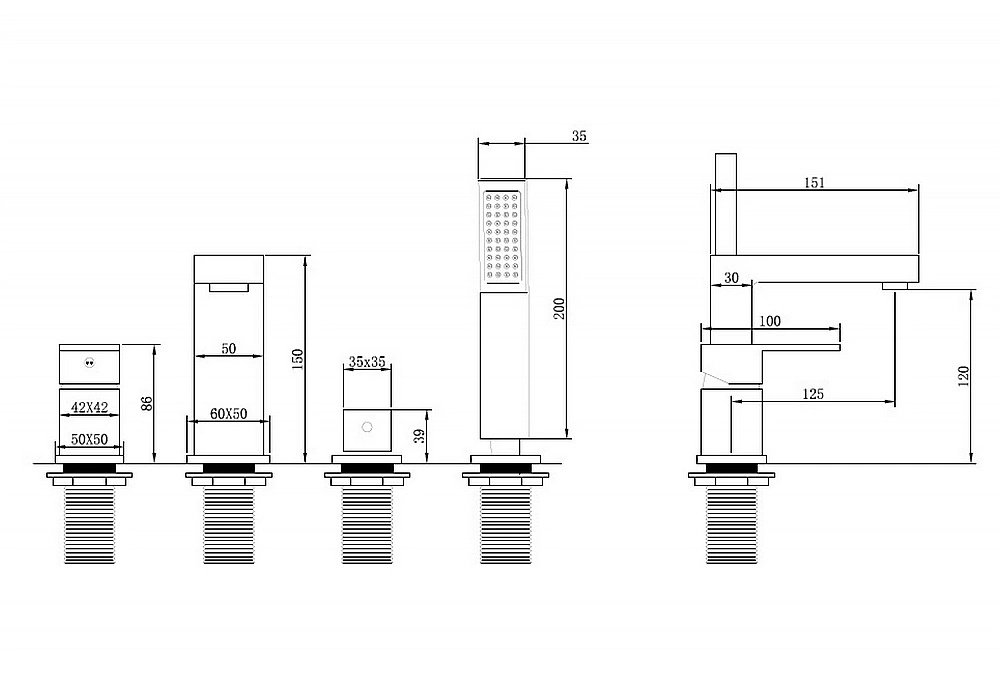 Смеситель для ванны ABBER Daheim AF8213W белый матовый купить в интернет-магазине сантехники Sanbest