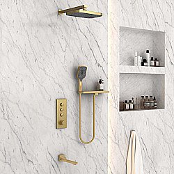 Душевая система Vincea VSFW-431T1RBG брашированное золото купить в интернет-магазине сантехники Sanbest