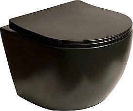 Унитаз подвесной SantiLine SL-5018MB безободковый, с крышкой микролифт, черный матовый купить в интернет-магазине Sanbest
