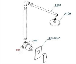 Душевая система WasserKRAFT Glan A66181 купить в интернет-магазине сантехники Sanbest