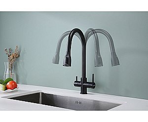 Смеситель для кухни Paulmark Lange La214212-BLM черный  купить в интернет-магазине сантехники Sanbest