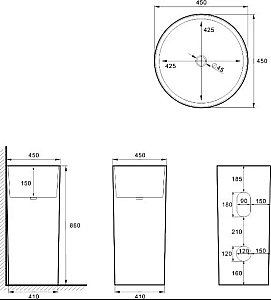 Раковина SantiLine 45 SL-4014MB черная матовая купить в интернет-магазине Sanbest