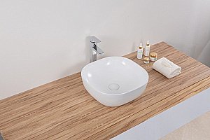 Раковина накладная Gid Geometrico 42,5 D1301 51180 белая купить в интернет-магазине Sanbest