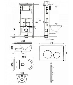 Унитаз подвесной с инсталляцией Agger ATI07150+APB100 белый, с крышкой микролифт, безободковый, слив-торнадо, с кнопкой хром купить в интернет-магазине Sanbest