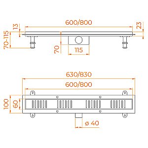 Душевой трап RGW SDR-34B-60 Черный купить в интернет-магазине Sanbest