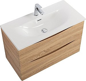 Тумба с раковиной BelBagno MARINO-CER-MINI-800-2C-SO-WO-P Rovere Bianco для ванной в интернет-магазине Sanbest