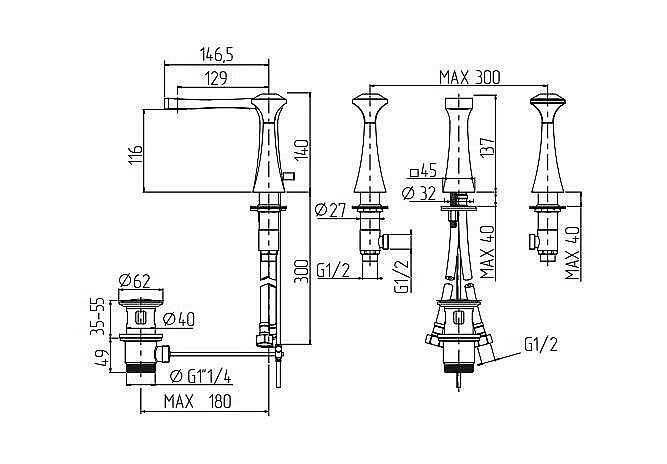 Смеситель для раковины Migliore Opera 27970 хром купить в интернет-магазине сантехники Sanbest
