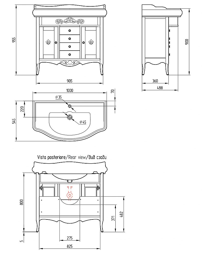 Тумба с раковиной Migliore Bella 100 Oliva для ванной в интернет-магазине Sanbest