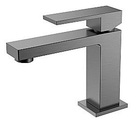 Cмеситель для раковины Boheme QUBIC Matt Gun Metal 471-GM антрацит купить в интернет-магазине сантехники Sanbest