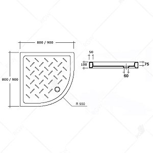 Душевой поддон RGW Ceramics CR/R-099 90х90 купить в интернет-магазине Sanbest