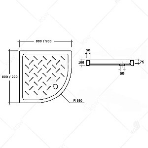 Душевой поддон RGW CER CR/R-099 19170499-01 90х90 белый купить в интернет-магазине Sanbest