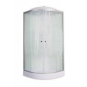 Душевая кабина DTO L 909+VST 90х90 стекло матовое с рисунком/профиль хром купить в интернет-магазине Sanbest