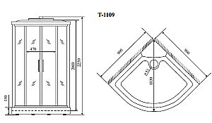 Душевая кабина Timo Standart T-5509 90x90 стекло матовое/профиль хром купить в интернет-магазине Sanbest