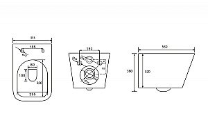 Унитаз подвесной ABBER Rechteck AC1201MB с крышкой микролифт, безободковый, черный матовый купить в интернет-магазине Sanbest