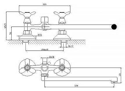 Смеситель для ванны Rossinka Q Q02-80 купить в интернет-магазине сантехники Sanbest