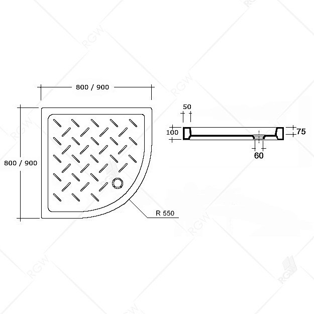 Душевой поддон RGW CER CR/R-099 19170499-01 90х90 белый купить в интернет-магазине Sanbest