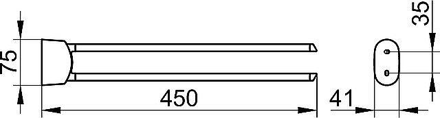Полотенцедержатель KEUCO ELEGANCE 11618010000 хром купить в интернет-магазине сантехники Sanbest