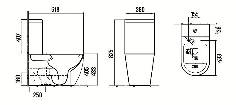 Унитаз напольный CeramaLux 2166XMC капучино матовый, безободковый, с бачком, с крышкой микролифт купить в интернет-магазине Sanbest