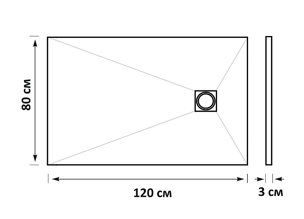 Душевой поддон Taliente PTA-ST-120Bstone 120х80 черный матовый купить в интернет-магазине Sanbest