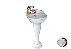 Раковина на пьедестале Migliore Milady 32 белая, платина купить в интернет-магазине Sanbest