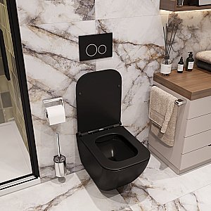 Унитаз подвесной CeruttiSpa MIMI Aria MB 8920 безободковый, с крышкой микролифт, черный матовый купить в интернет-магазине Sanbest