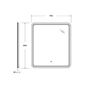 Зеркало с LED подстветкой Cezares DUET CZR-SPC-LED-TCH 70x80 в ванную от интернет-магазине сантехники Sanbest
